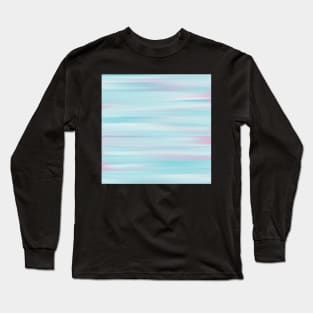 Watercolor Blue and Pink Stripes Long Sleeve T-Shirt